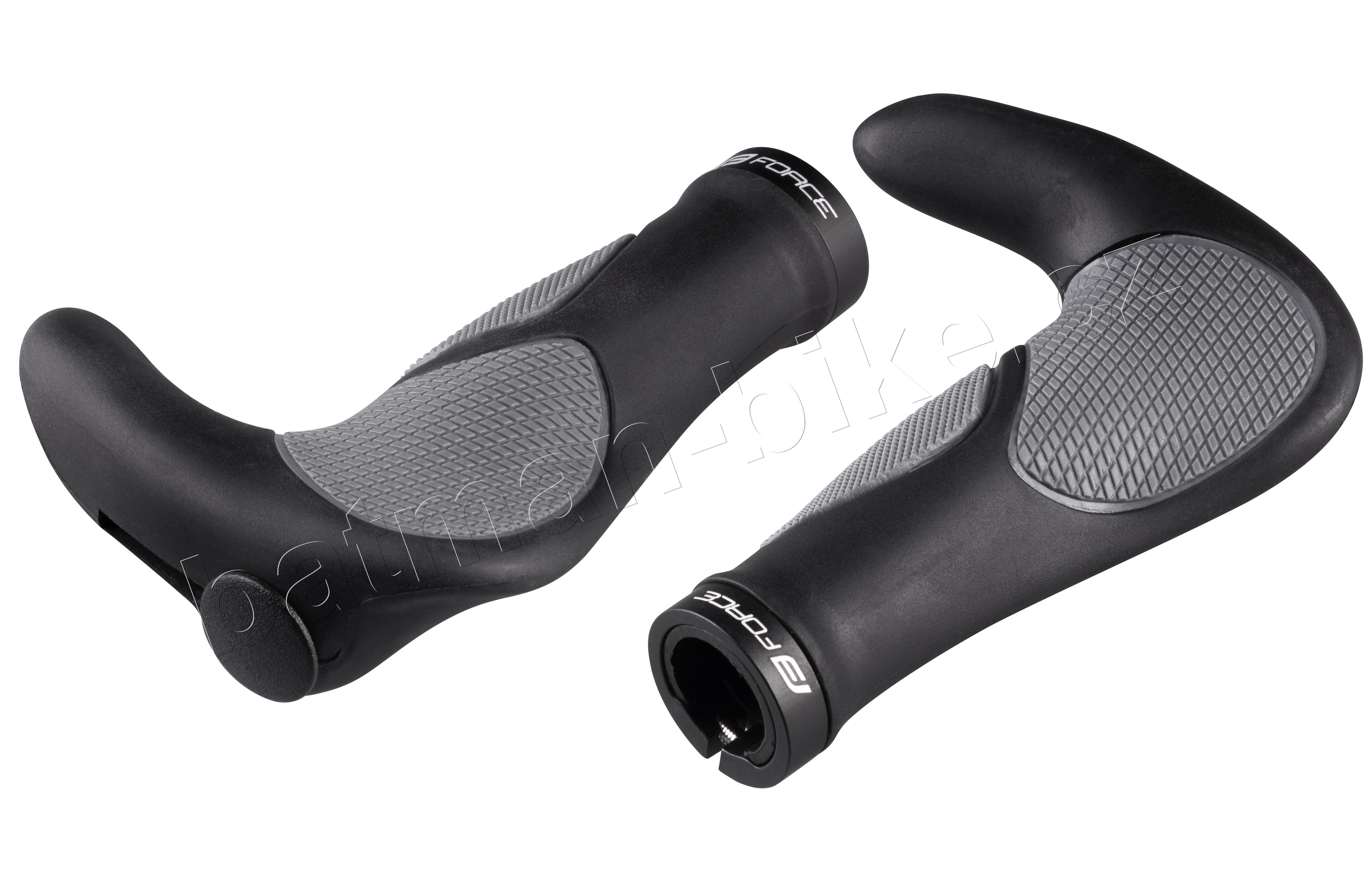 Gripy F GEL s integrovanými rohy 102mm, černo-šedá