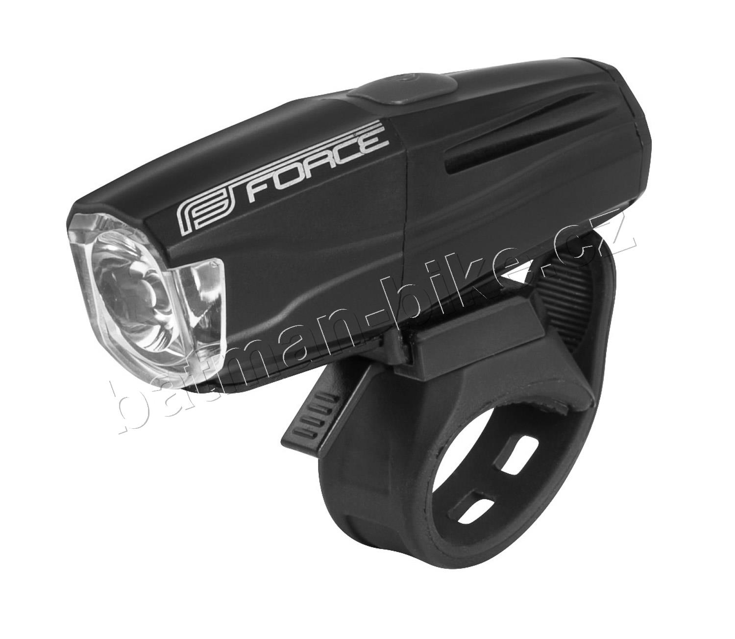Světlo přední FORCE SHARK 500LM USB, černé