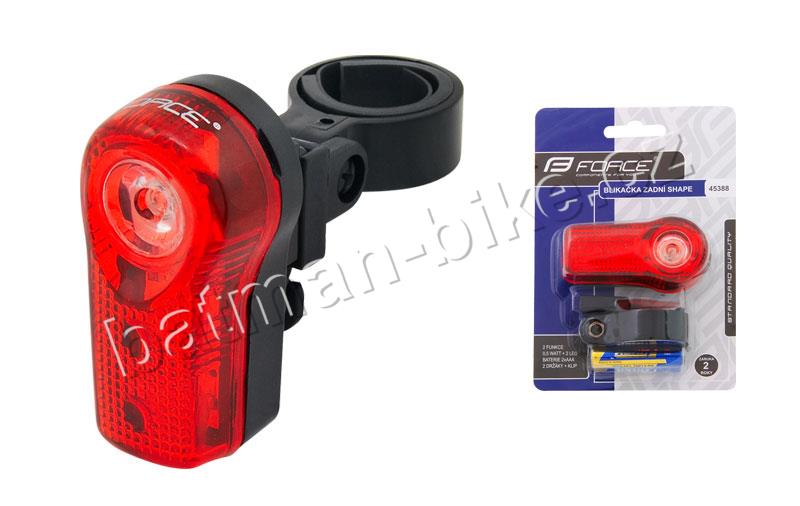 Blikačka zadní FORCE SHAPE 3 diody + baterie