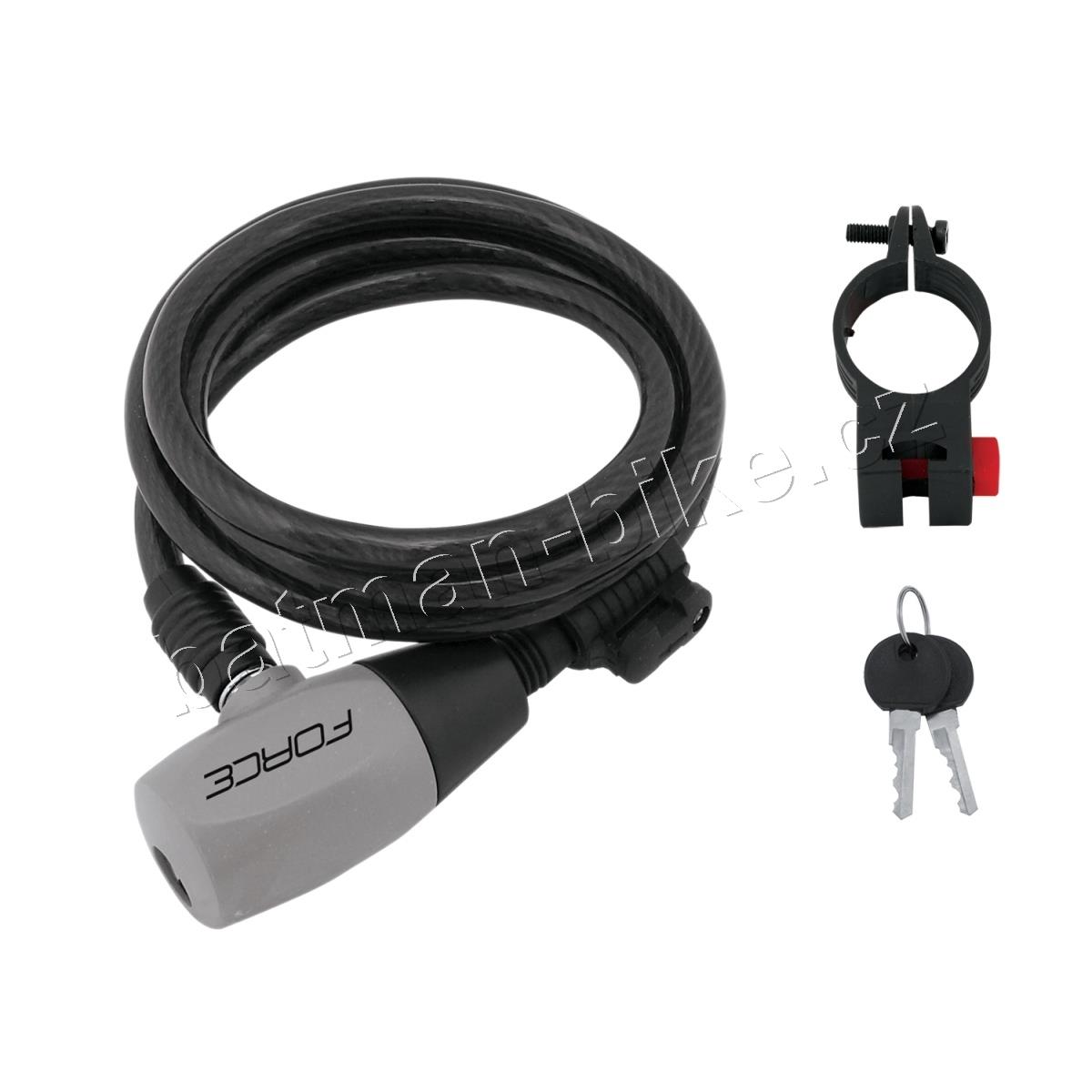 Zámek spirála 80cm/12mm +držák