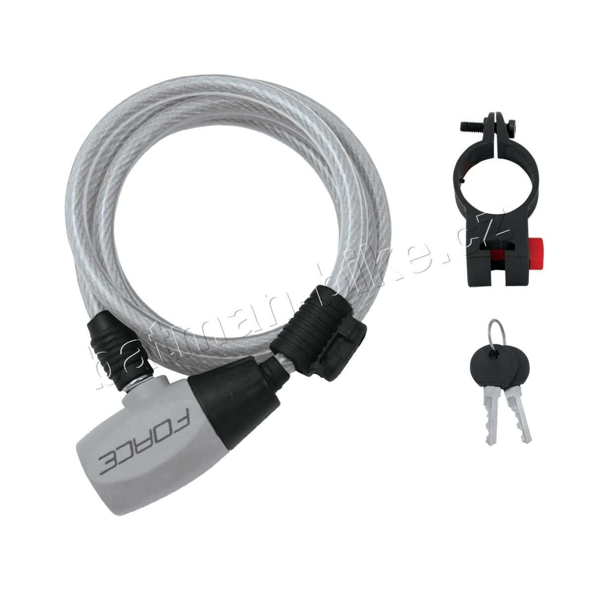 Zámek spirála 185cm/8mm+držák