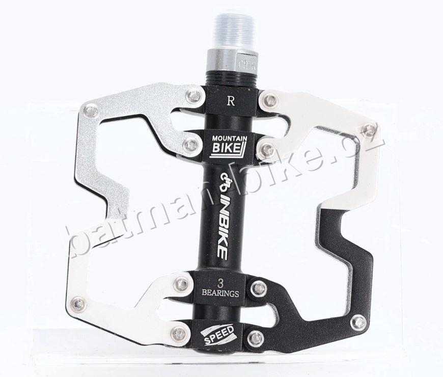 Pedály Inbike Platform Alu stříbrno/černé