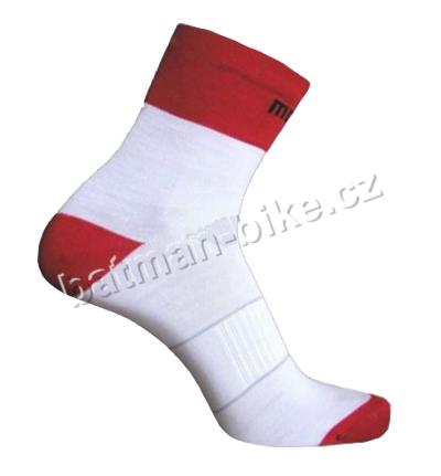 Ponožky MOOSE ROAD bílá/červená vel.4-5