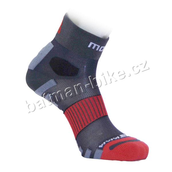 Ponožky MOOSE Madness šedá/červená vel.26-27