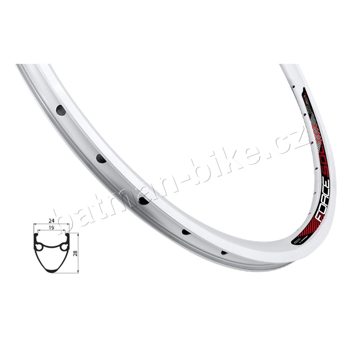 Ráfek FORCE SOLID 559x19 36děr, stříbrný