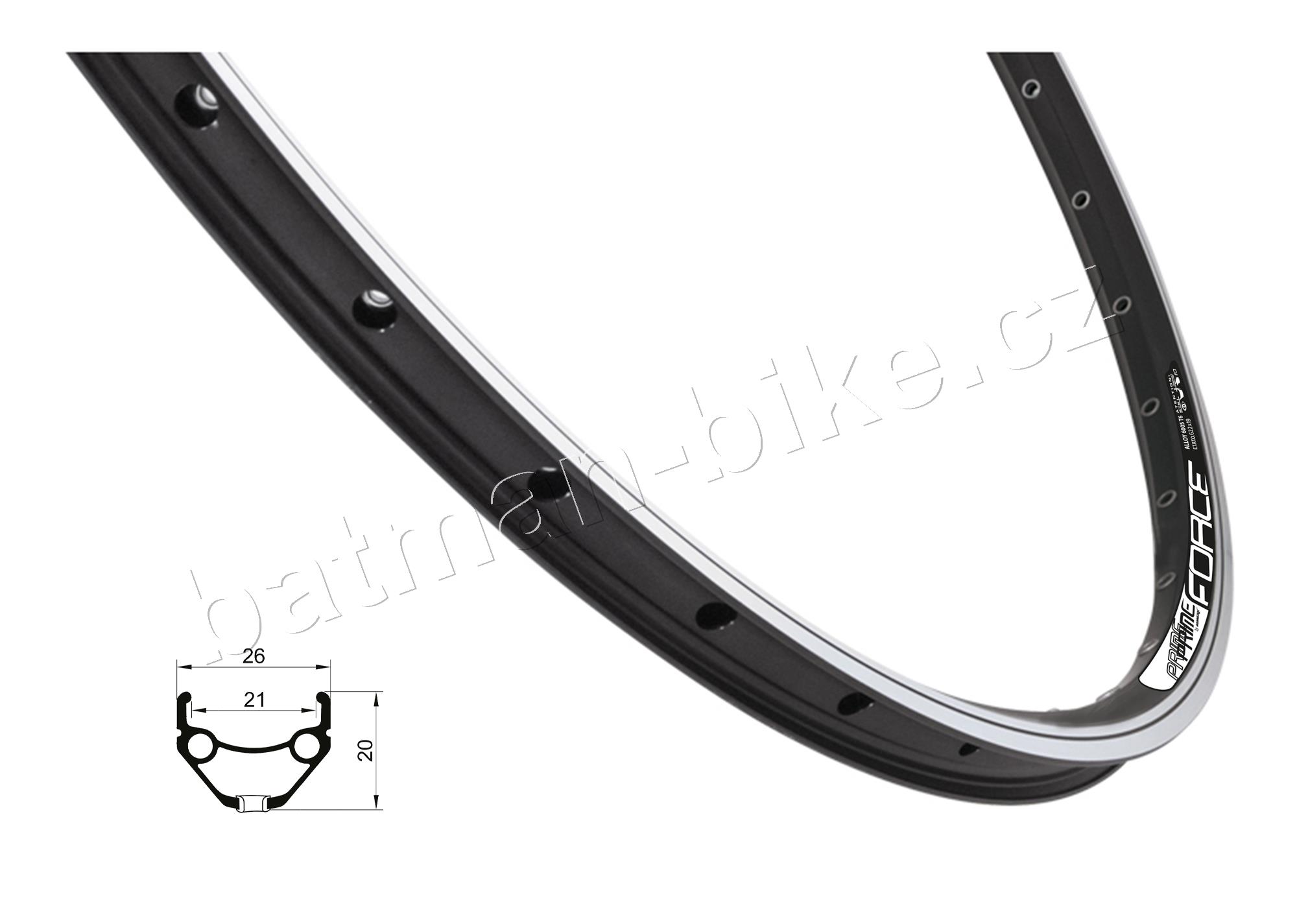 Ráfek FORCE PRIME 622x21 32děr, černý