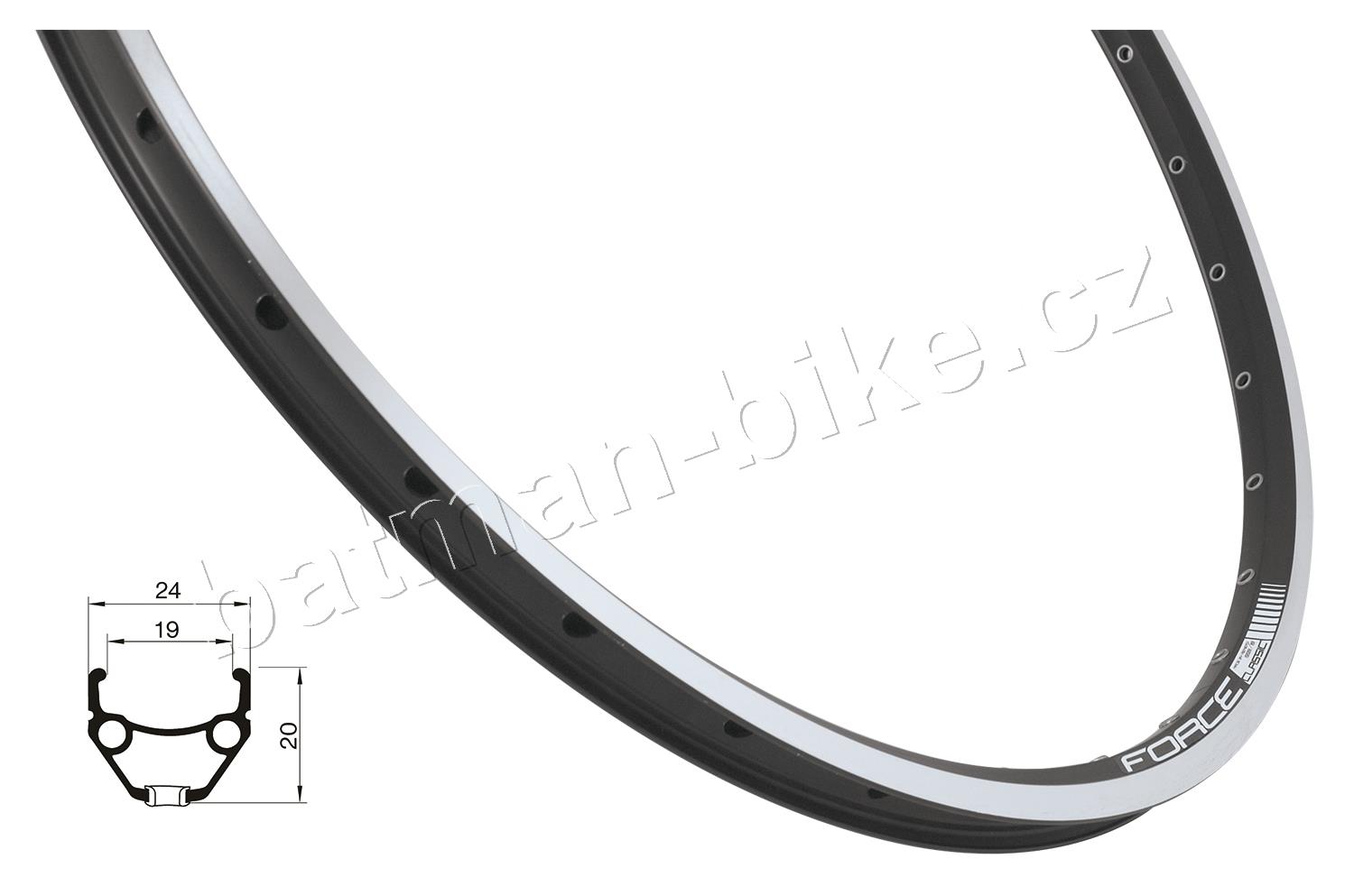 Ráfek FORCE CLASSIC 622x19 32děr, černý