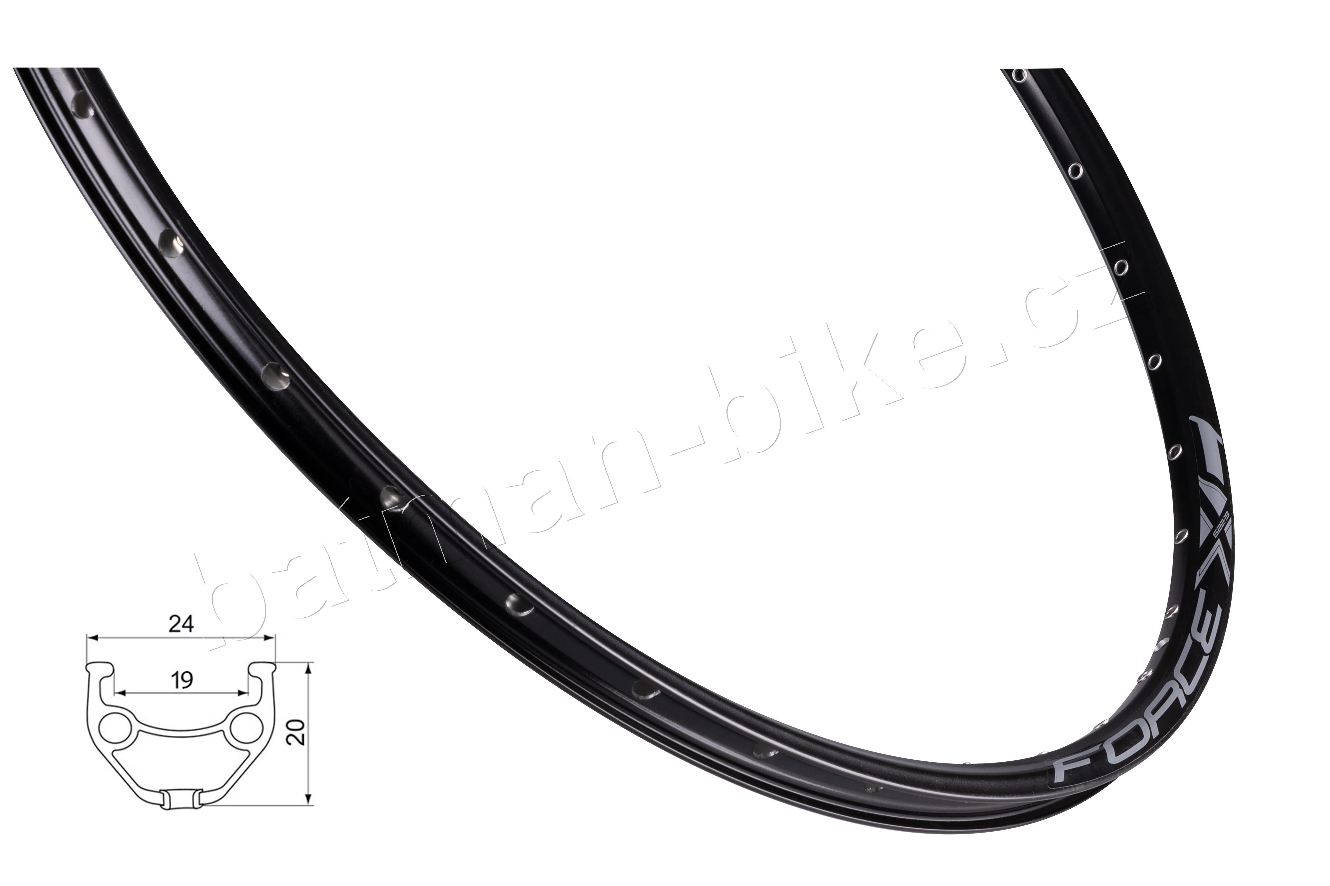 Ráfek FORCE XC BASIC DISC 622x19, 32děr, černý