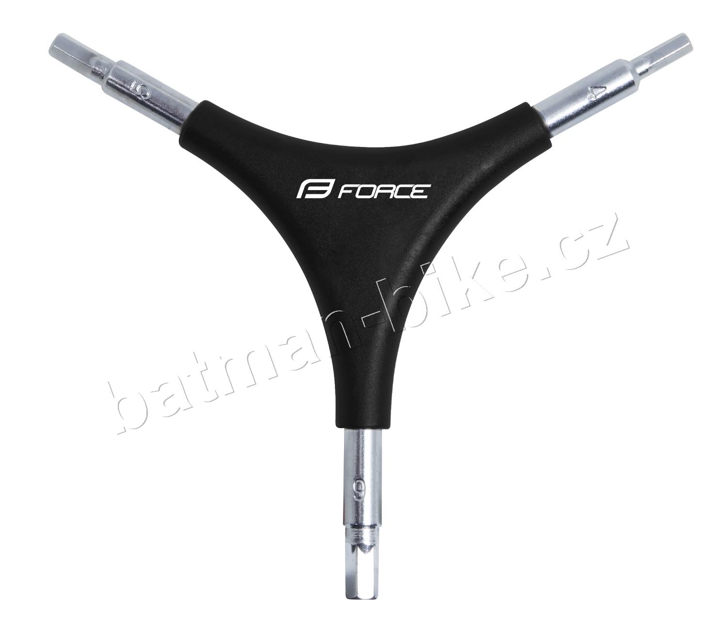 Klíč inbus FORCE trojstranný 4/ 5/ 6, černý