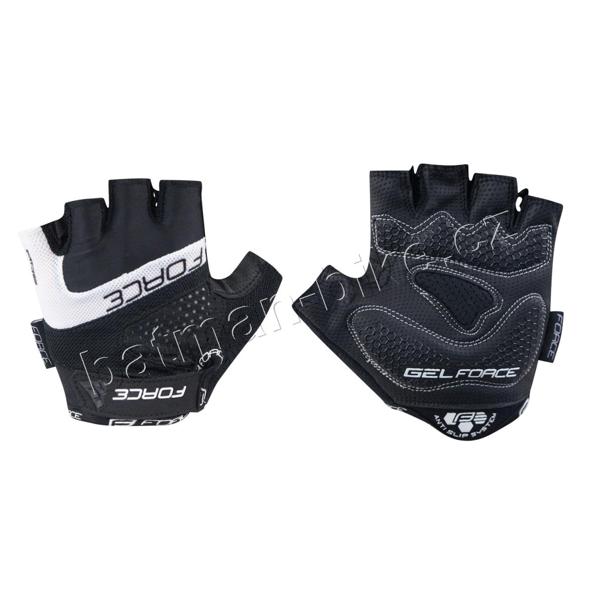 Rukavice FORCE RAB gel, černé* M