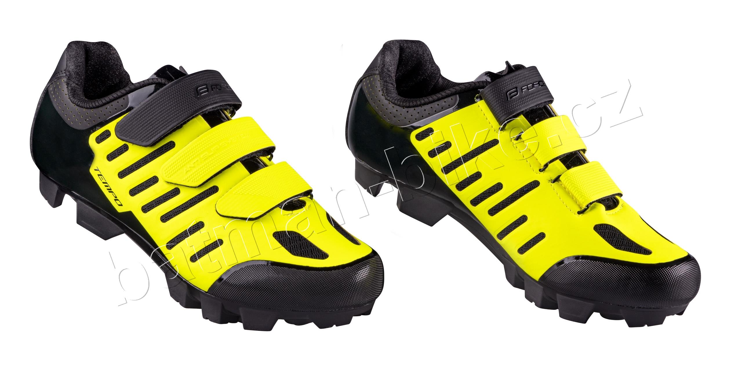 Tretry FORCE MTB TEMPO, fluo-černé