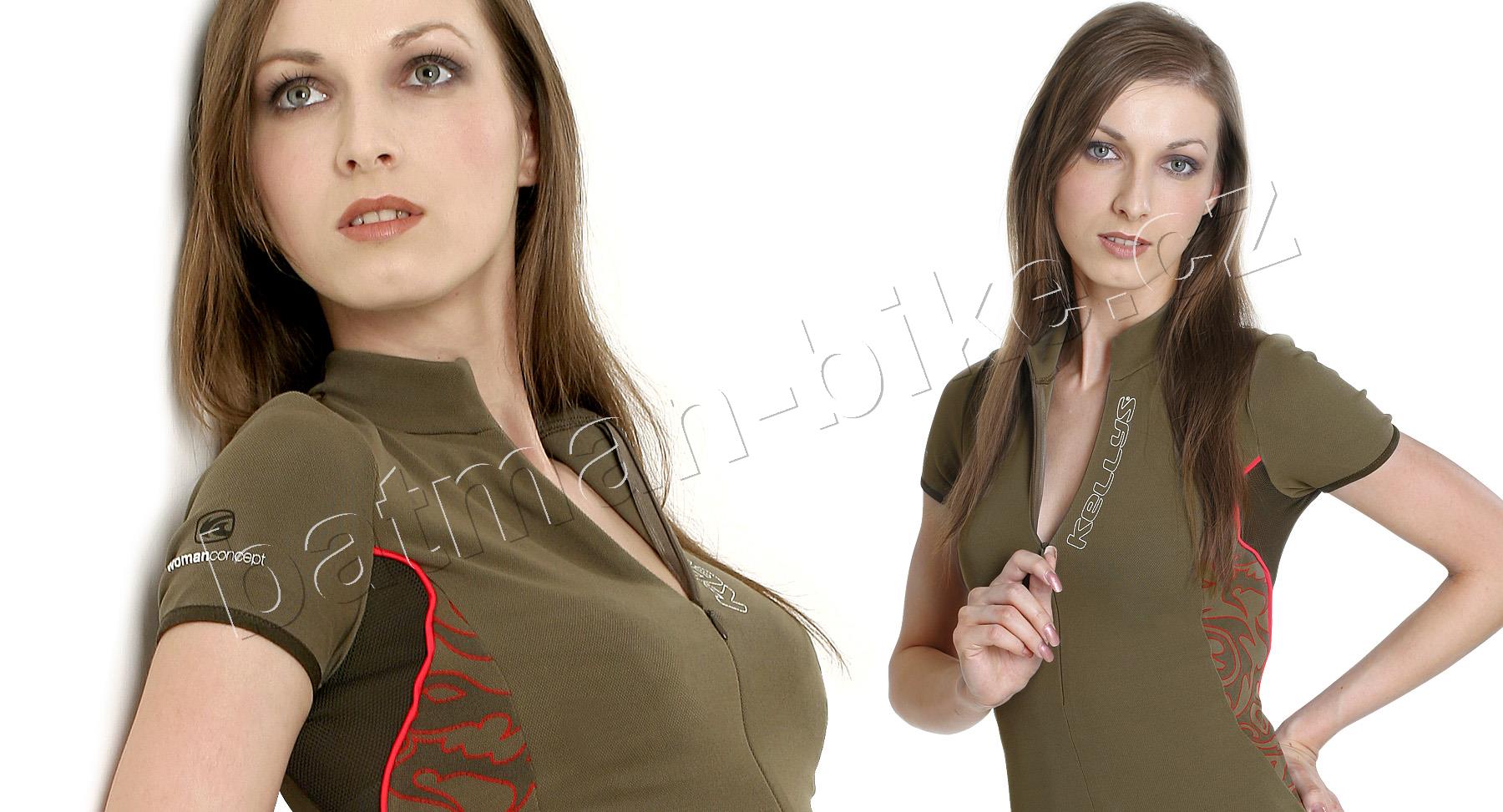 Dres Kellys ARWEN dámský khaki/červený