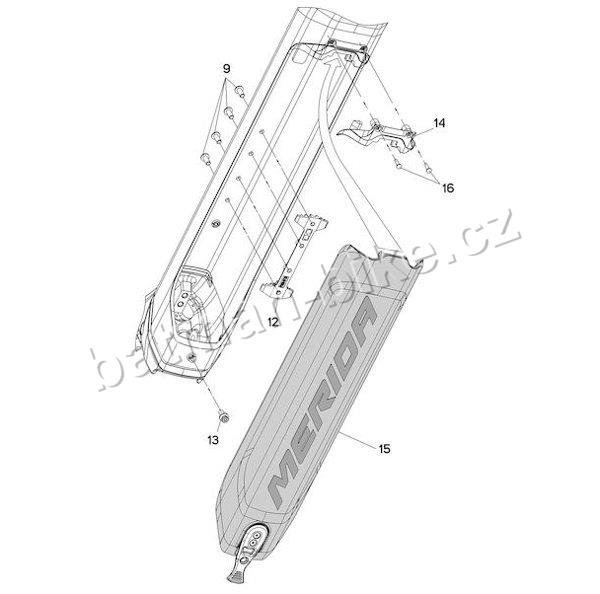 Kryt baterie Merida 2021 B.9/B.Tour/eSPRESSO, 160/140 hliník