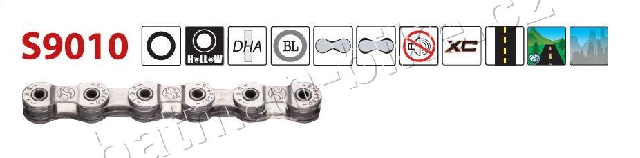 Řetěz S9010CR stříbrný 9x