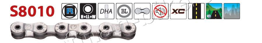 Řetěz S8010CR stříbrný 8x